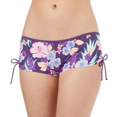 Mantaray Purple floral bikini bottoms